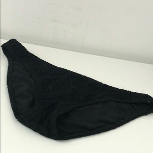 BIKINI BATHINGSUIT BOTTOM BLACK EMBROIDERED DESIGN